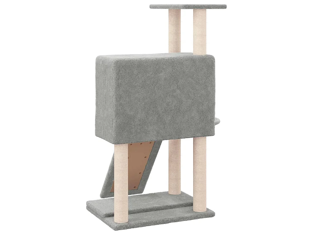 Arbre à chat avec griffoirs en sisal Gris clair 96 cm