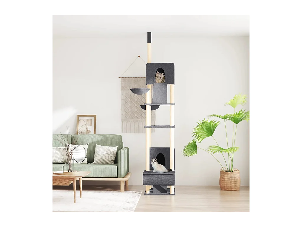 Arbre à chat du sol au plafond Gris foncé 277-303 cm