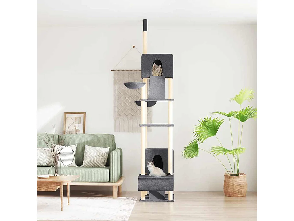 Kratzbaum Deckenhoch Dunkelgrau 277-303 cm