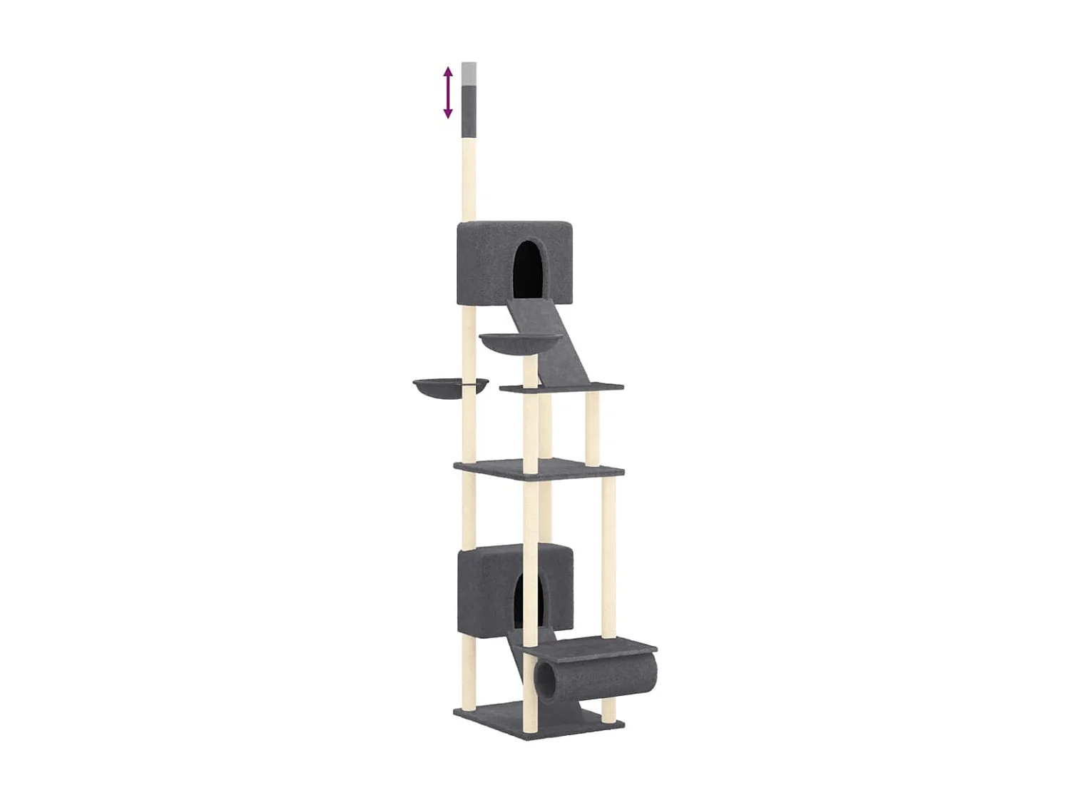 Kratzbaum Deckenhoch Dunkelgrau 277-303 cm