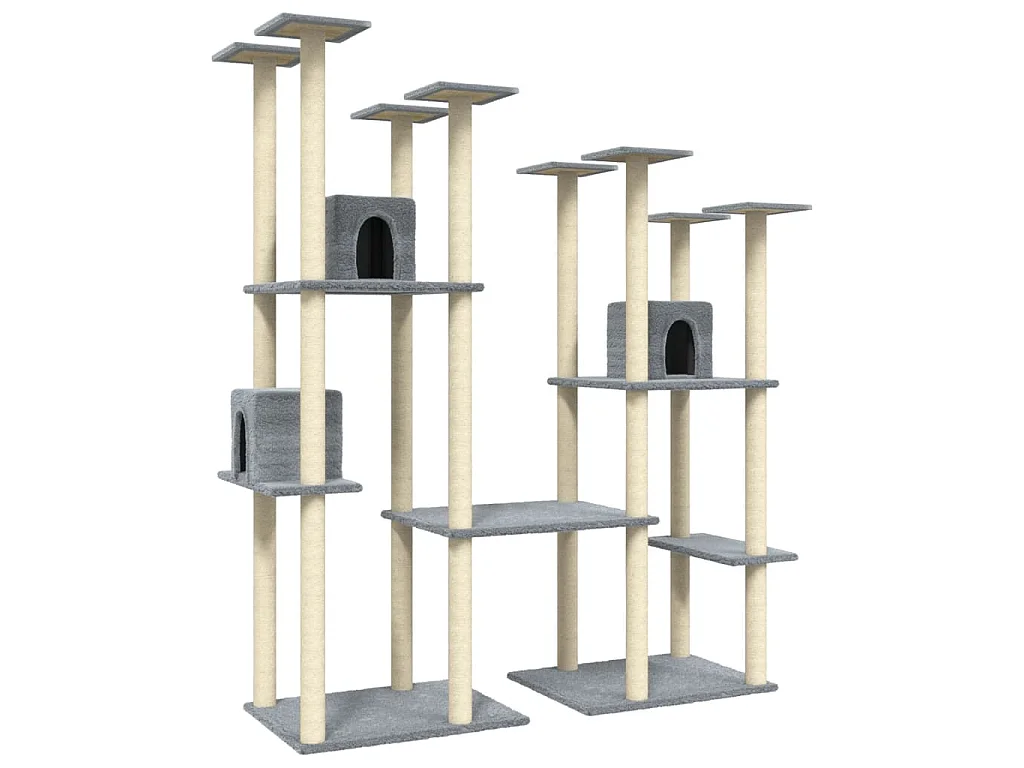 Arbre à chat avec griffoirs en sisal Gris clair 174 cm