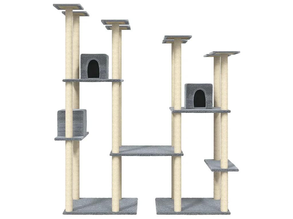 Arbre à chat avec griffoirs en sisal Gris clair 174 cm