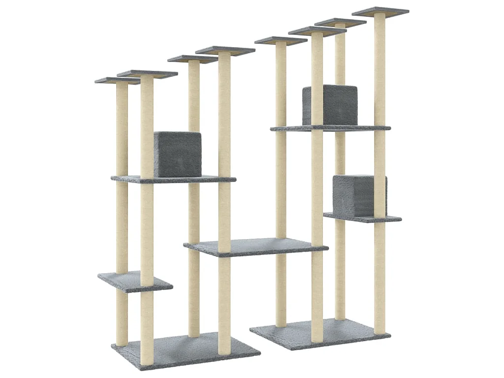 Arbre à chat avec griffoirs en sisal Gris clair 174 cm