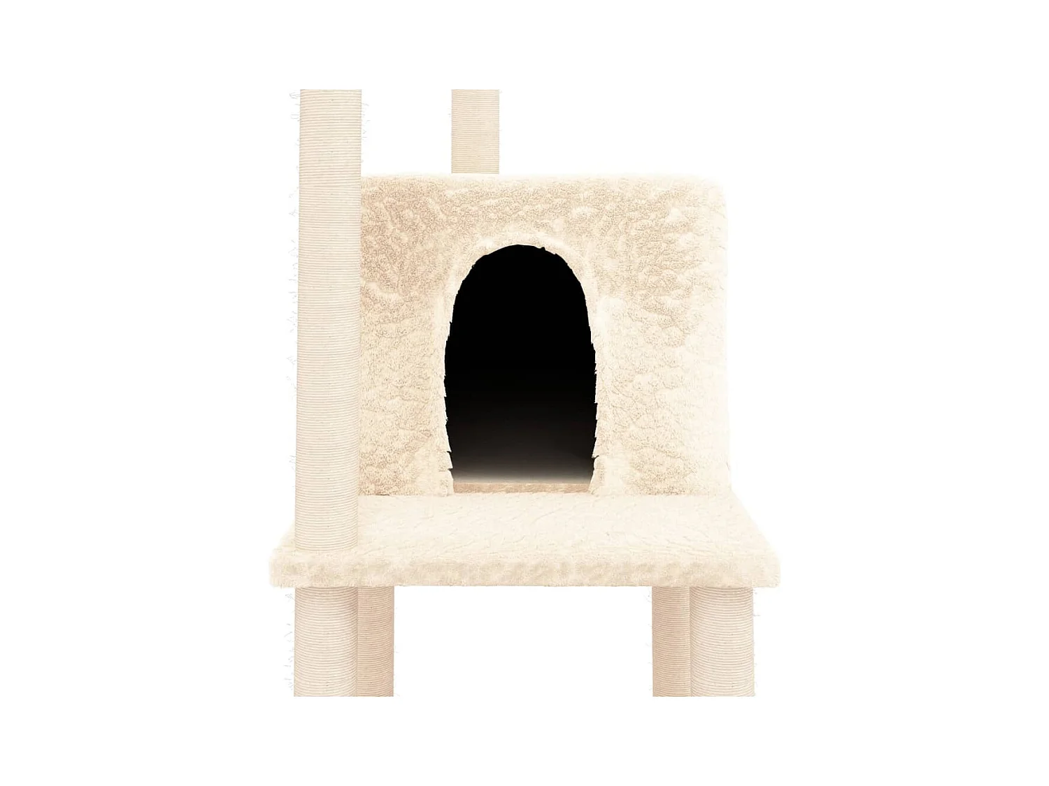 Árvore p/ gatos c/ postes arranhadores sisal 144,5 cm cor creme