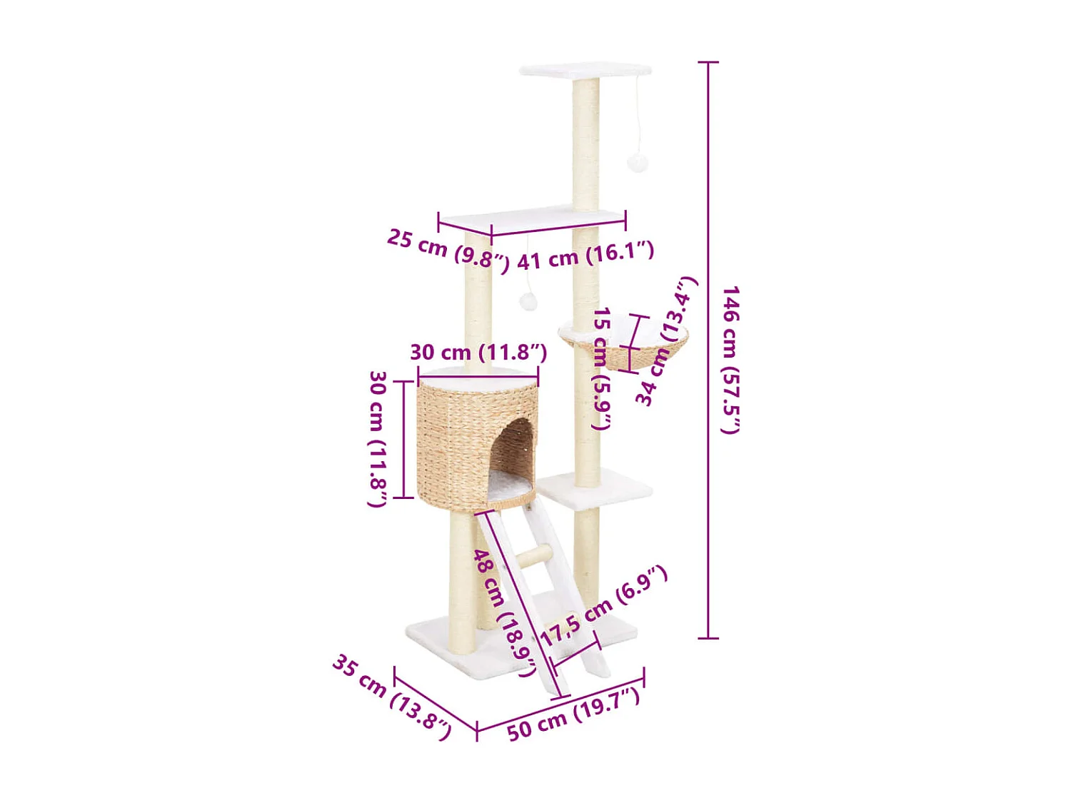 Katzen-Kratzbaum Sisal Seegras