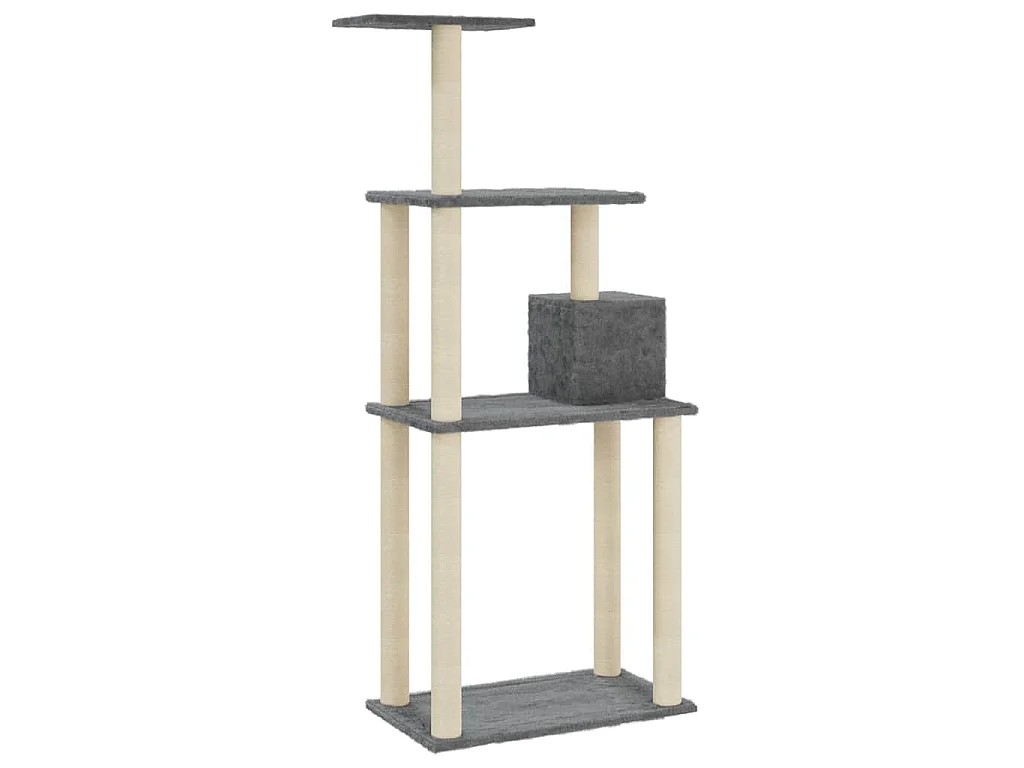 Arbre à chat avec griffoirs en sisal Gris foncé 147 cm