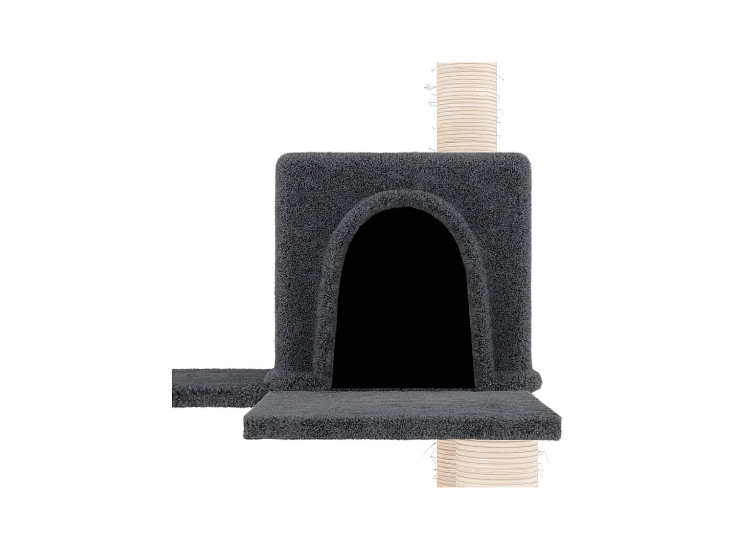 Árvore p/ gatos c/ postes arranhadores sisal 153cm cinza-escuro