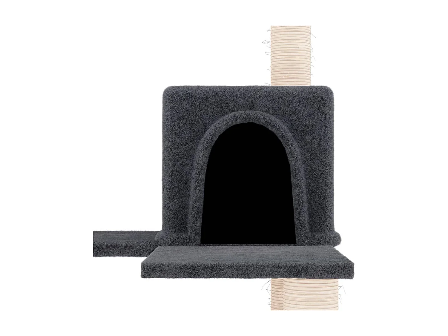 Árvore p/ gatos c/ postes arranhadores sisal 153cm cinza-escuro