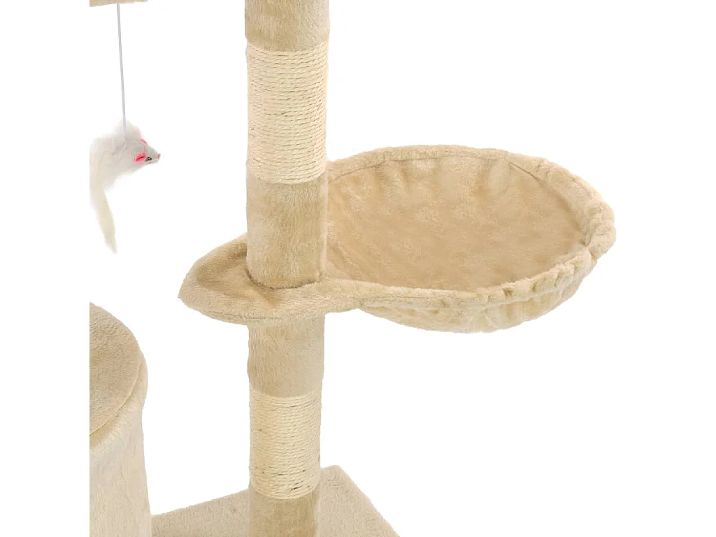Albero per Gatti con Tiragraffi in Sisal 138 cm Beige