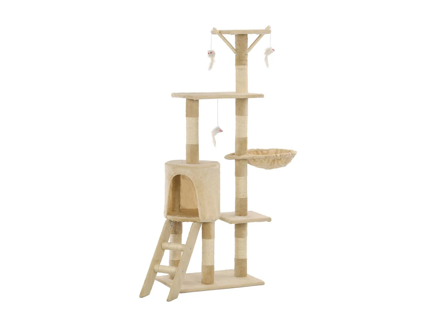 Kattenkrabpaal met sisal krabpalen 138 cm beige