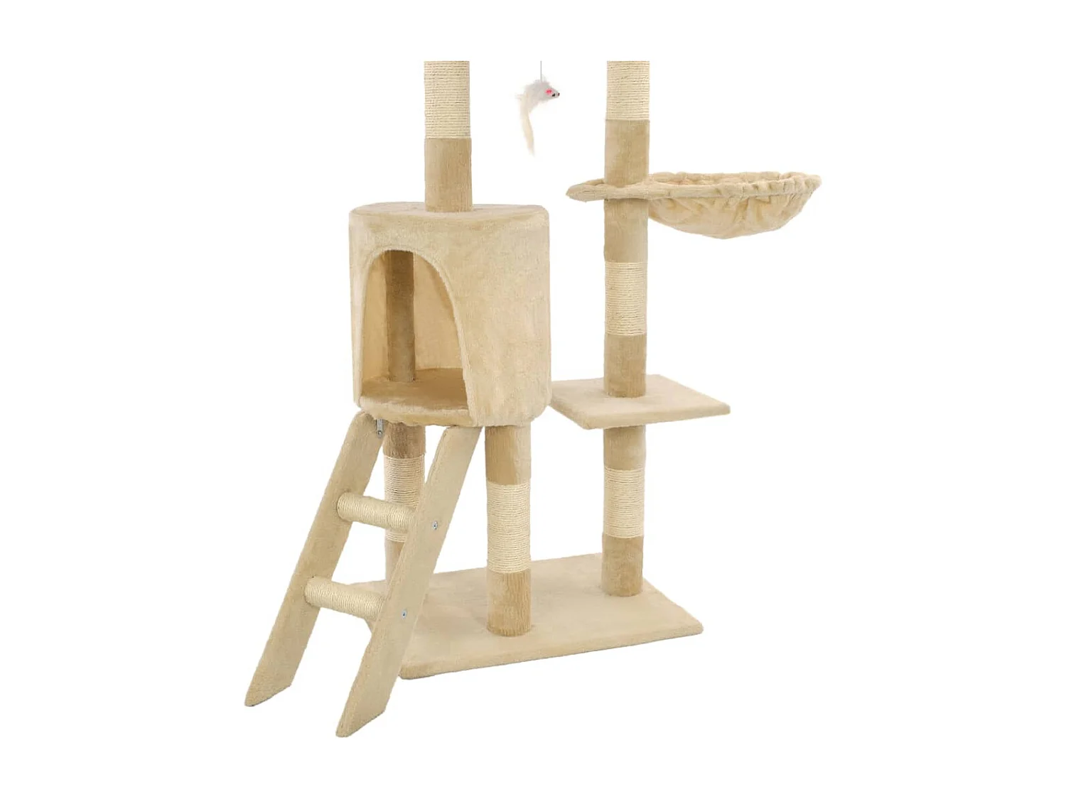 Kattenkrabpaal met sisal krabpalen 138 cm beige