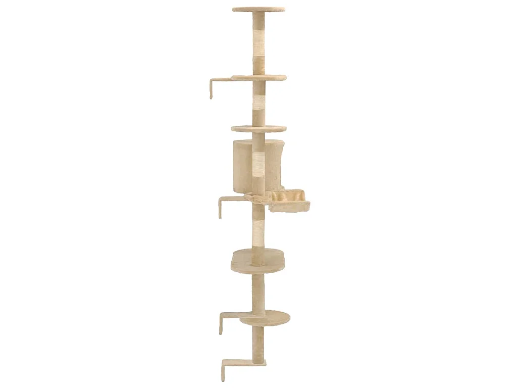 Arbre à chat avec griffoirs en sisal Montage mural 194 cm Beige