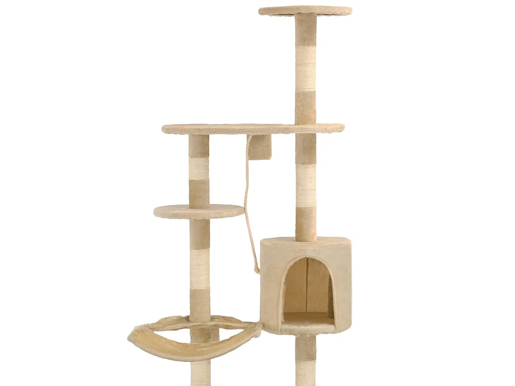 Arbre à chat avec griffoirs en sisal Montage mural 194 cm Beige
