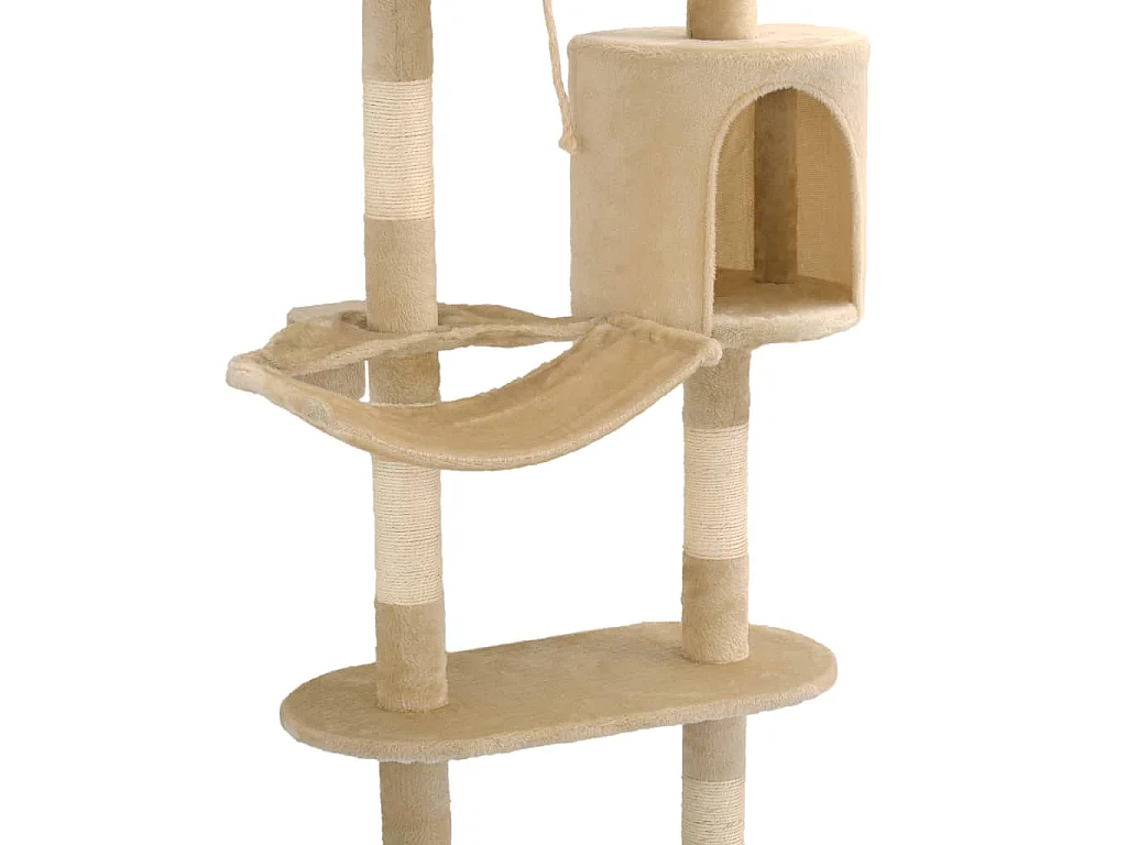 Arbre à chat avec griffoirs en sisal Montage mural 194 cm Beige