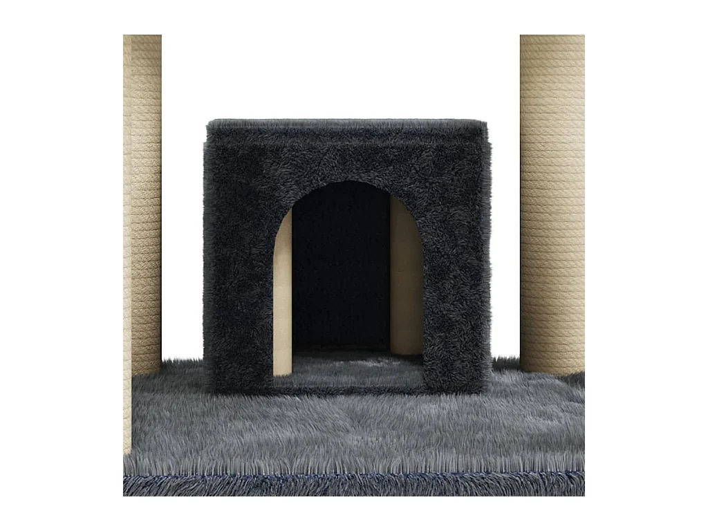 Árvore p/ gatos c/ postes arranhadores sisal 171cm cinza-escuro