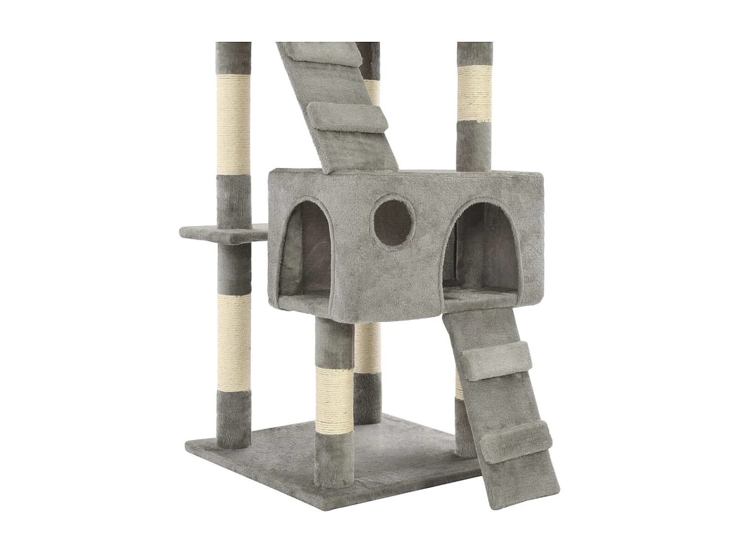 Albero per Gatti con Tiragraffi in Sisal 170 cm Grigio