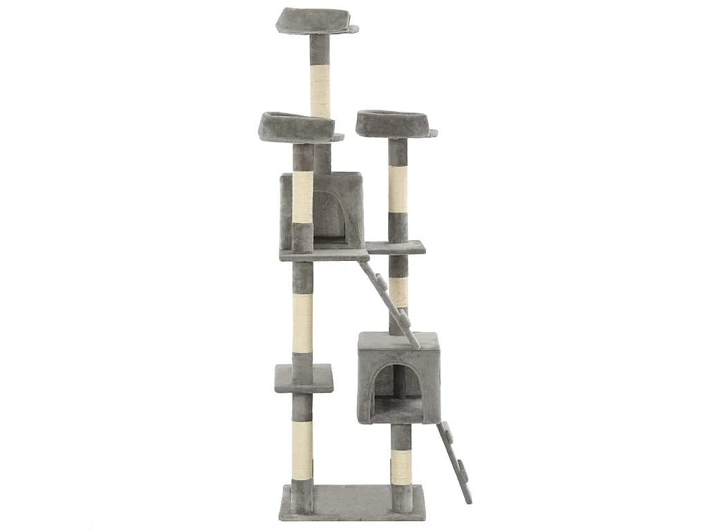 Árvore para gatos c/ postes arranhadores sisal 170 cm cinzento