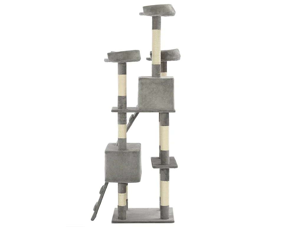 Árvore para gatos c/ postes arranhadores sisal 170 cm cinzento