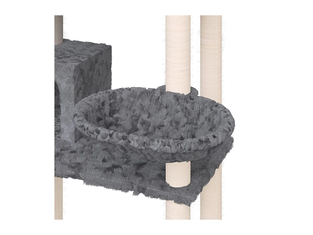Albero per Gatti con Tiragraffi in Sisal Grigio Scuro 131 cm