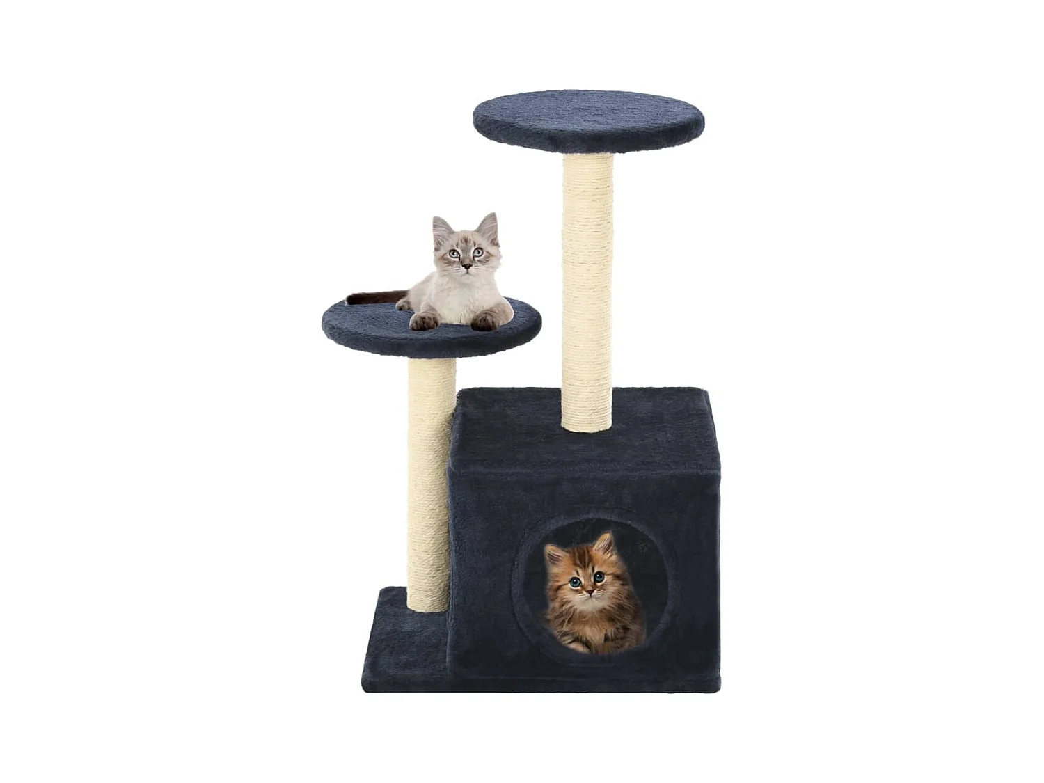 Arbre à chat avec griffoirs en sisal 60cm Bleu foncé