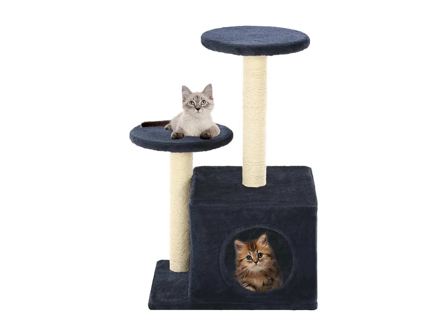 Arbre à chat avec griffoirs en sisal 60cm Bleu foncé
