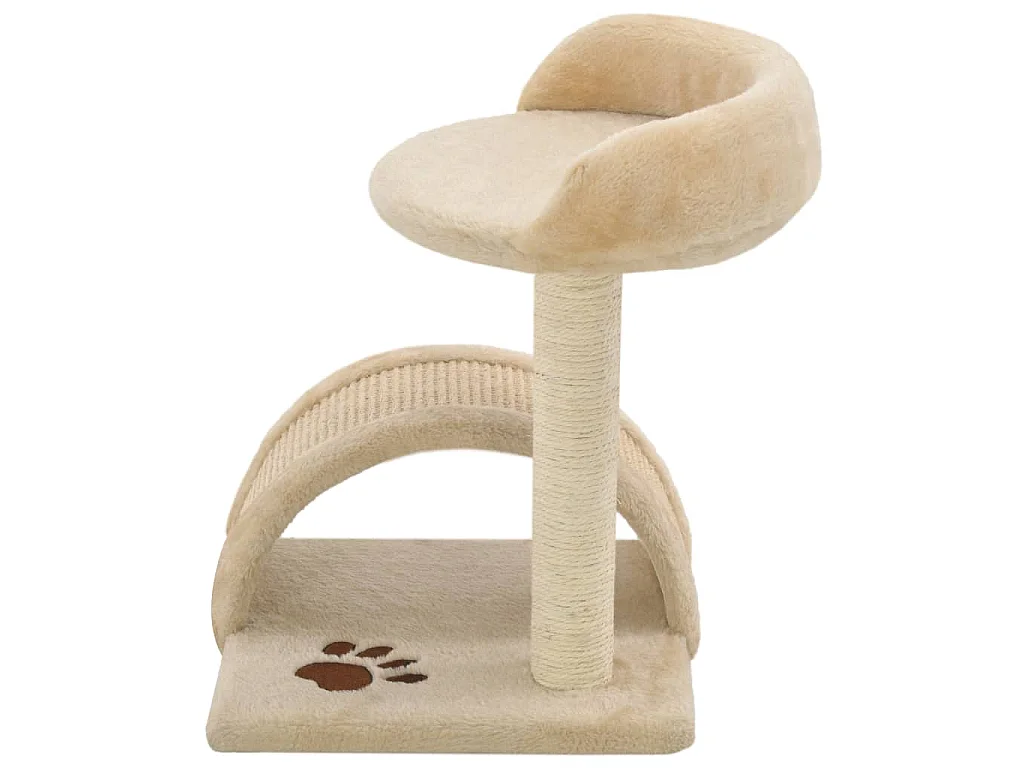 Arbre à chat avec griffoir en sisal 40 cm Beige et Marron
