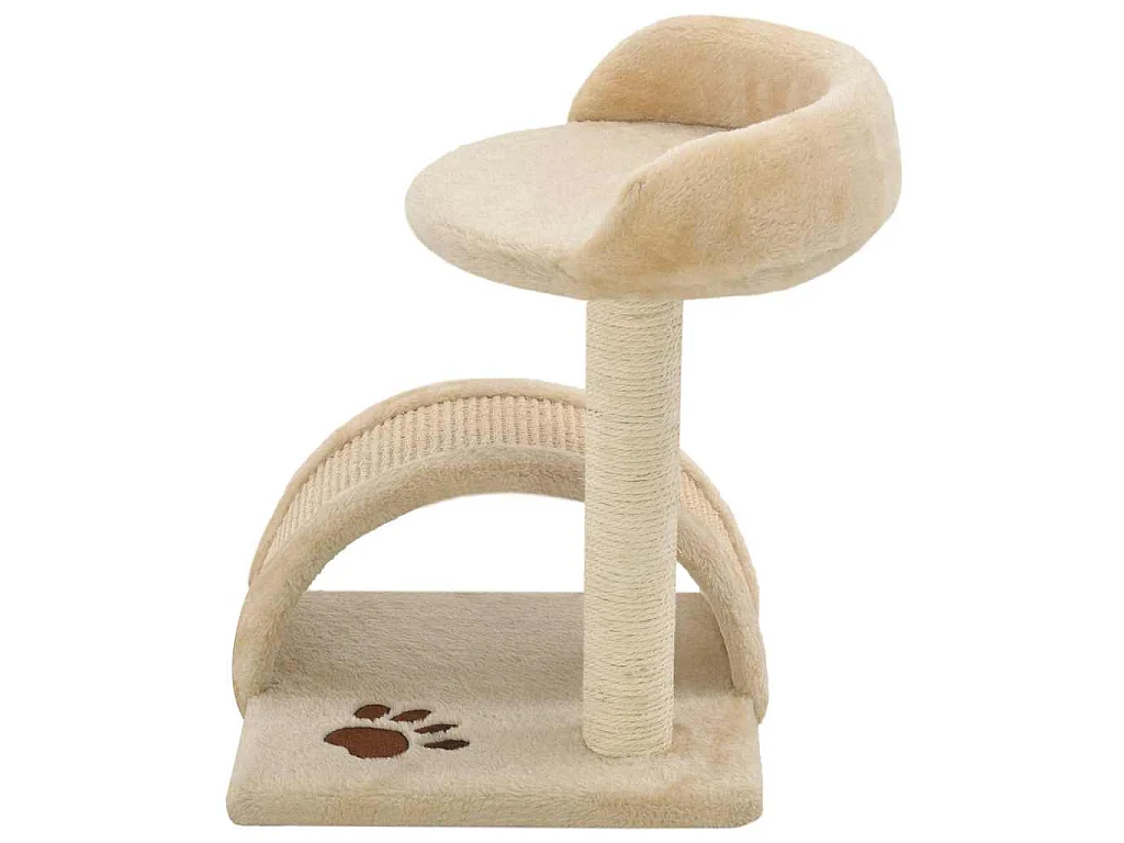 Arbre à chat avec griffoir en sisal 40 cm Beige et Marron