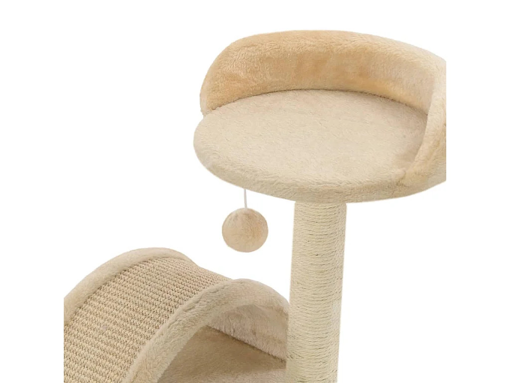 Arbre à chat avec griffoir en sisal 40 cm Beige et Marron