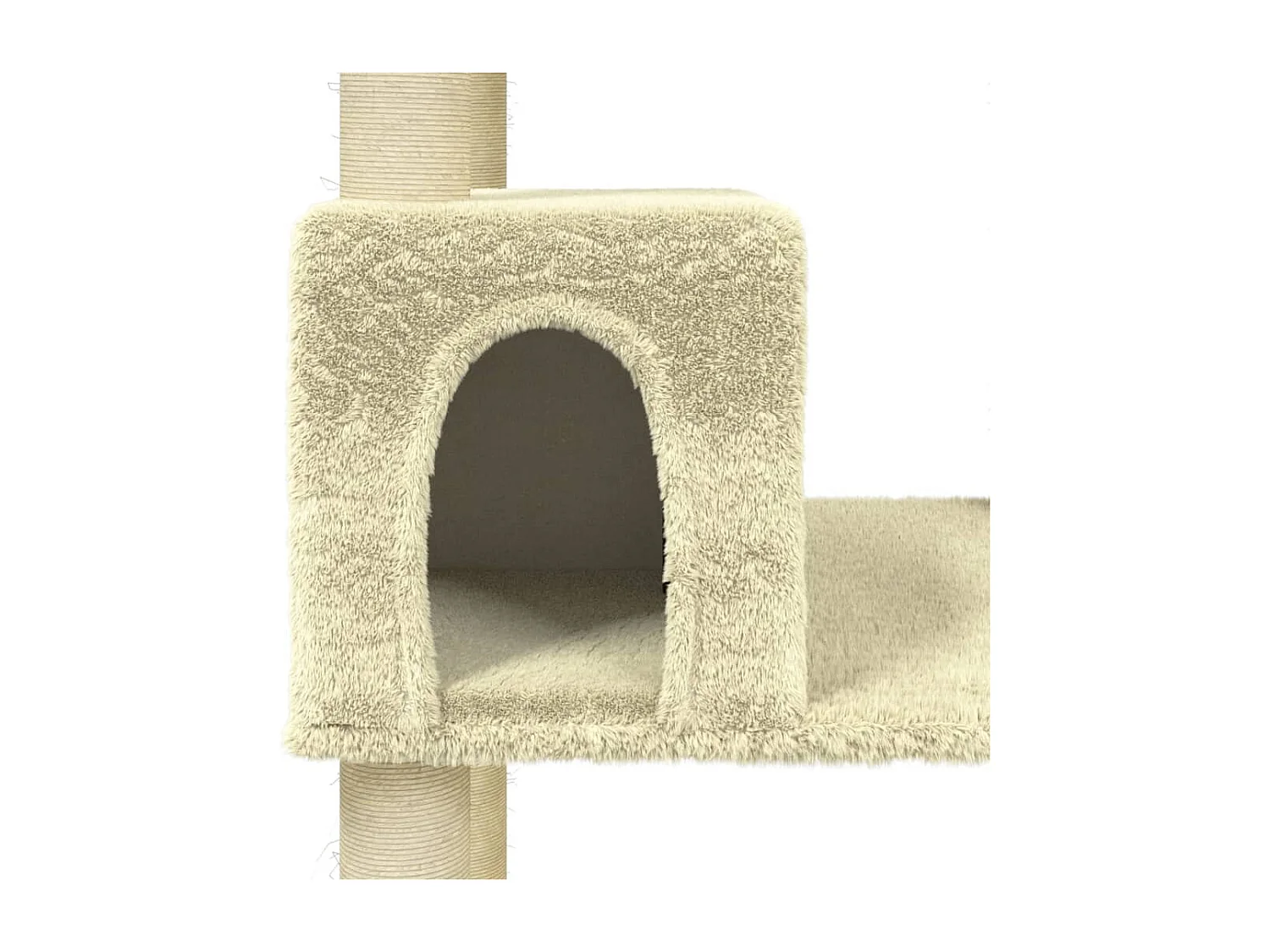Rascador para gatos con postes de sisal color crema 141 cm