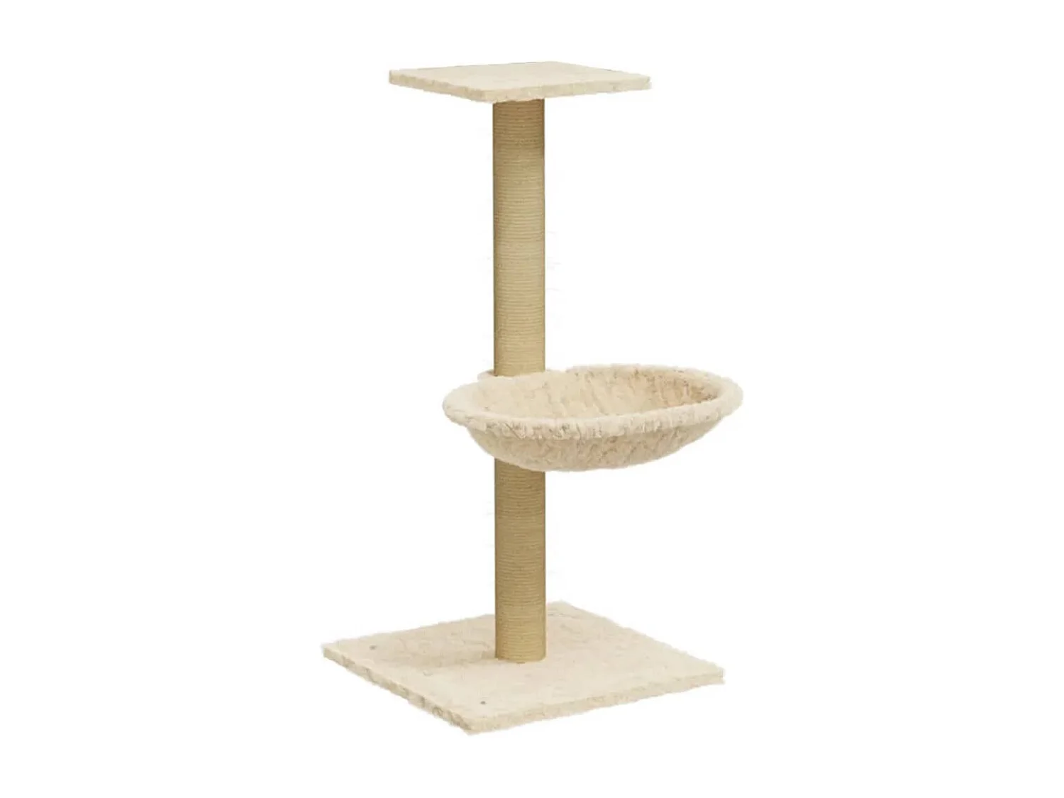 Kattenmeubel met sisal krabpaal 74 cm crèmekleurig