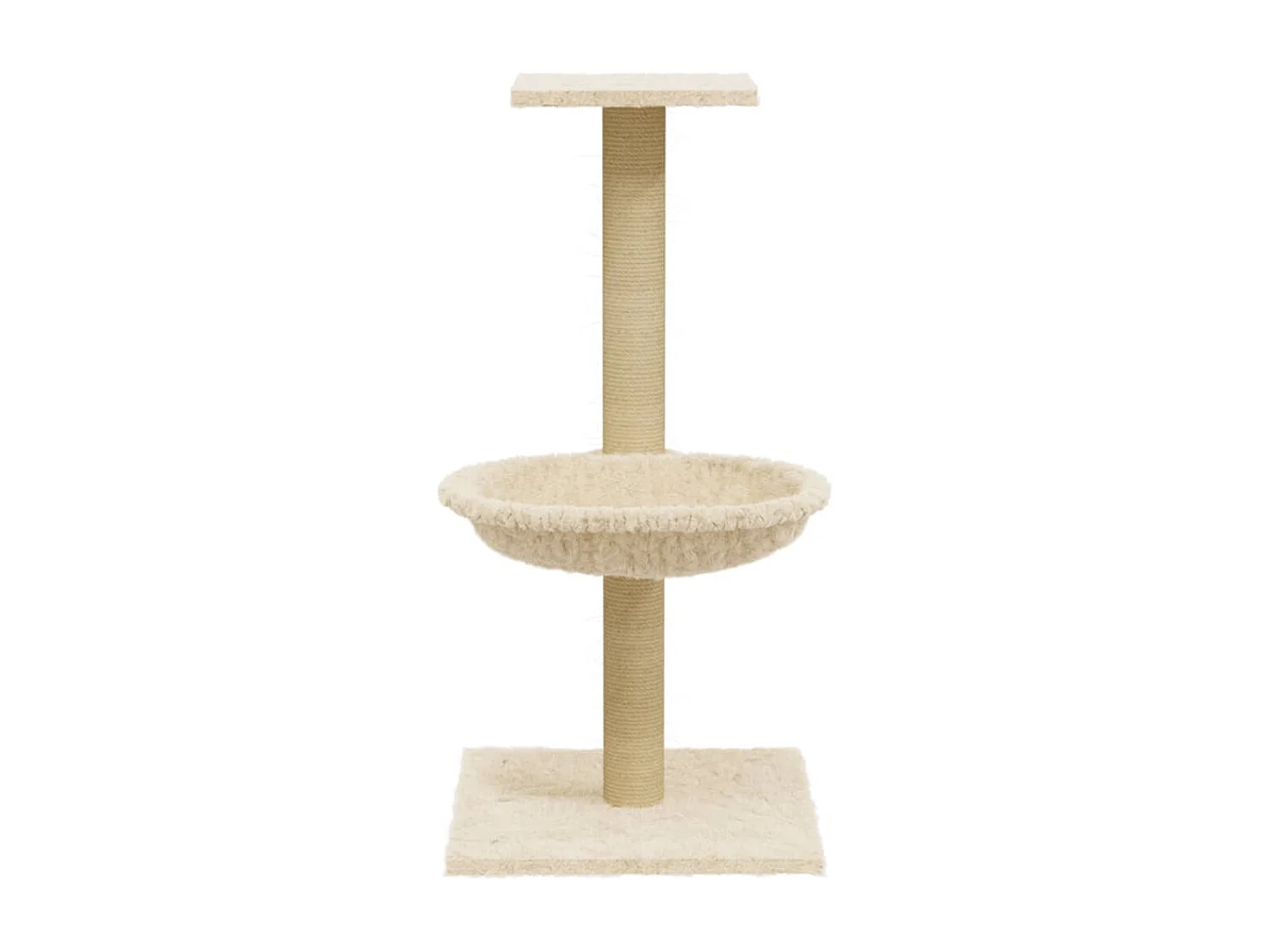 Árvore para gatos com poste arranhador sisal 74 cm cor creme