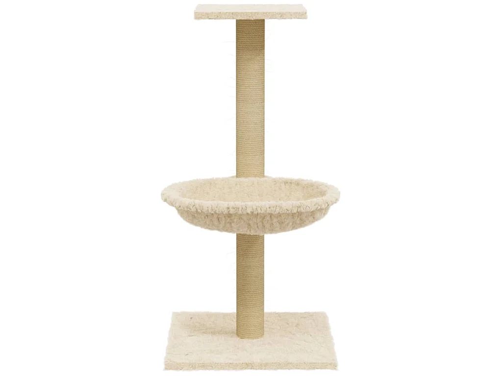 Arbre à chat avec griffoir en sisal Crème 74 cm