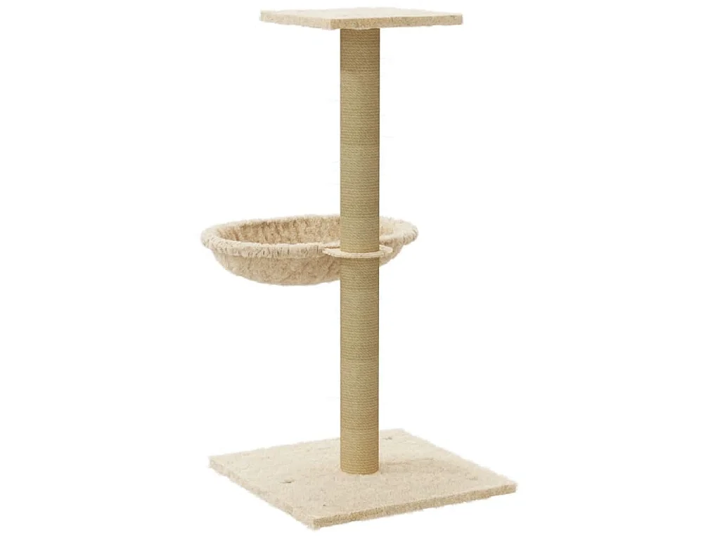 Arbre à chat avec griffoir en sisal Crème 74 cm