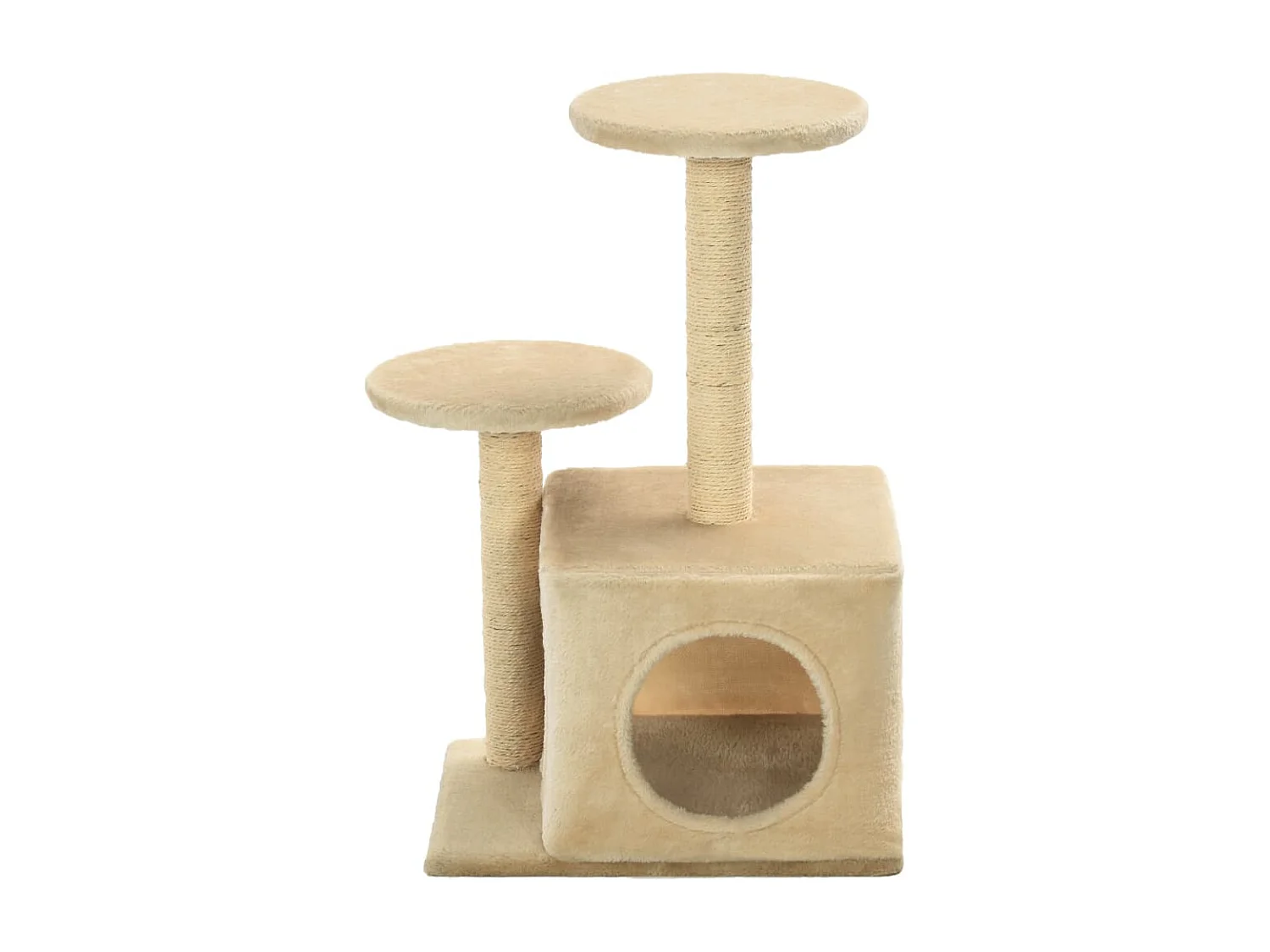 Árvore para gatos c/ postes arranhadores sisal 60 cm bege