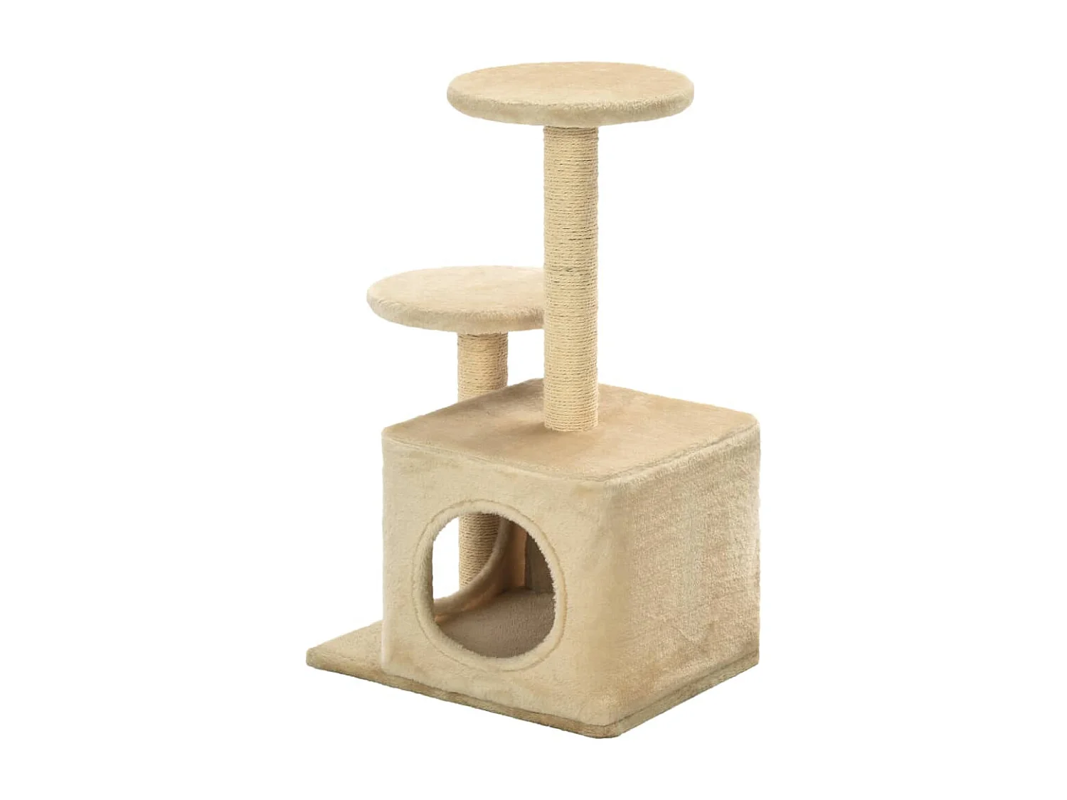 Árvore para gatos c/ postes arranhadores sisal 60 cm bege