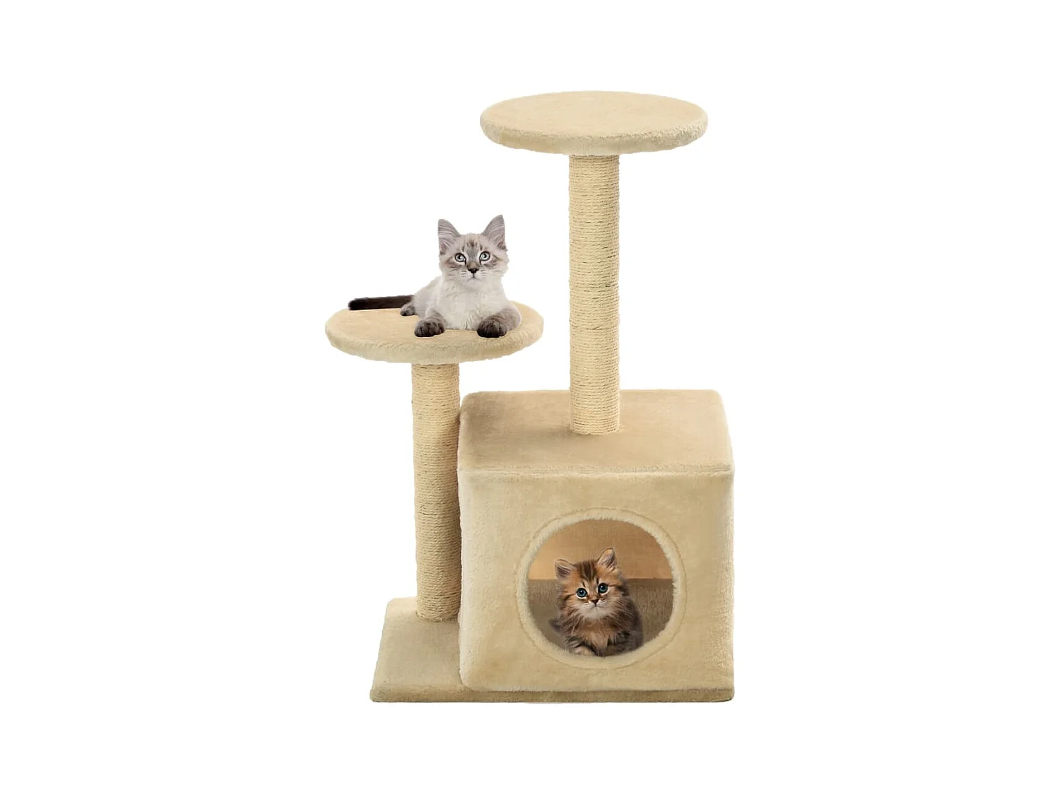 Arbre à chat avec griffoir en sisal 60 cm Beige