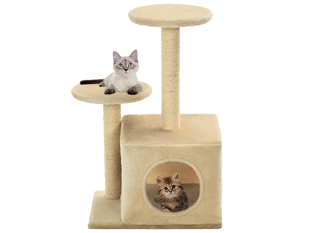 Kattenkrabpaal met sisal krabpalen 60 cm beige