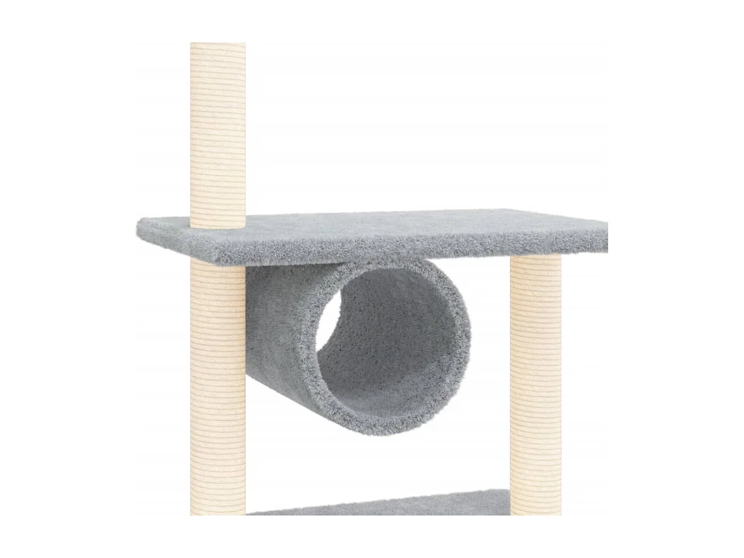 Árvore p/ gatos c/ postes arranhadores sisal 279 cm cinza-claro