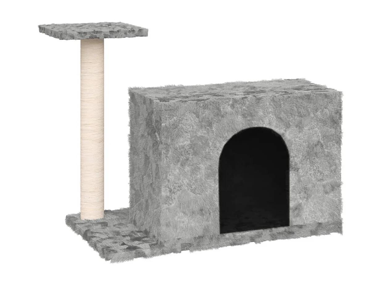 Árvore p/ gatos c/ poste arranhador sisal 51 cm cinzento-claro