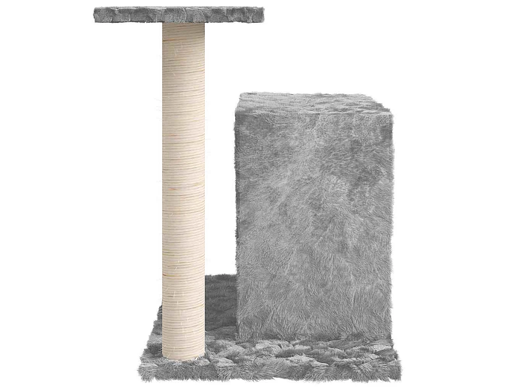 Árvore p/ gatos c/ poste arranhador sisal 51 cm cinzento-claro