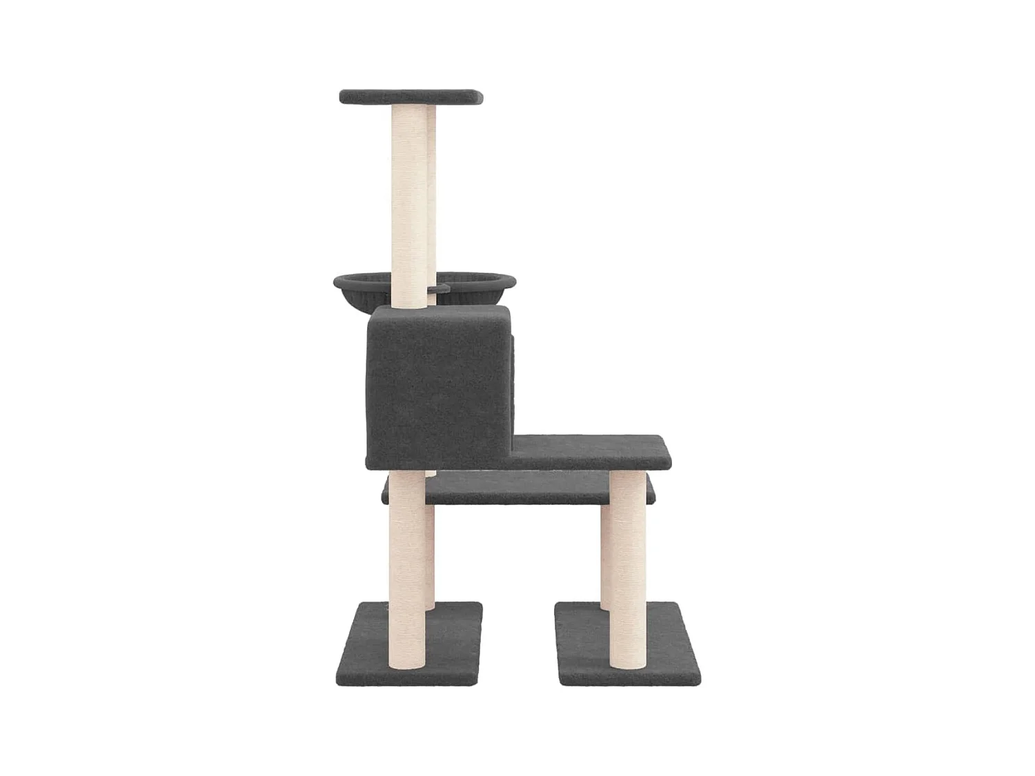 Árvore para gatos c/ arranhadores sisal 94,5 cm cinza-escuro