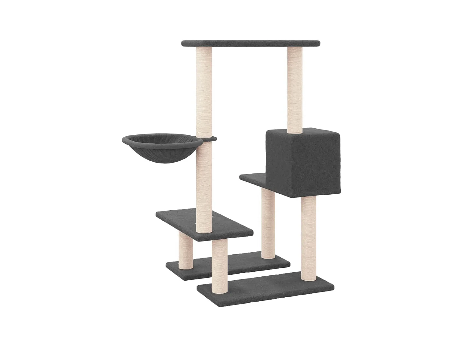 Árvore para gatos c/ arranhadores sisal 94,5 cm cinza-escuro
