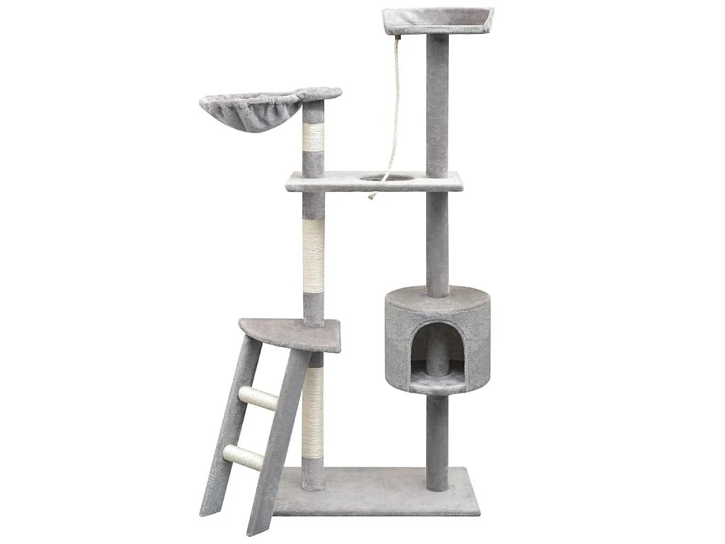 Árvore para gatos c/ postes arranhadores sisal 150 cm cinzento