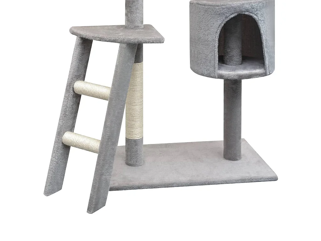 Árvore para gatos c/ postes arranhadores sisal 150 cm cinzento