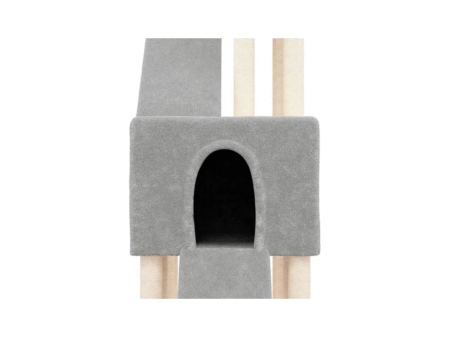 Árvore p/ gatos c/ postes arranhadores sisal 190 cm cinza-claro