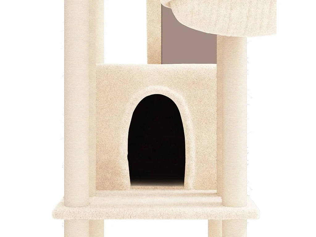 Kattenmeubel met sisal krabpalen 201 cm crèmekleurig
