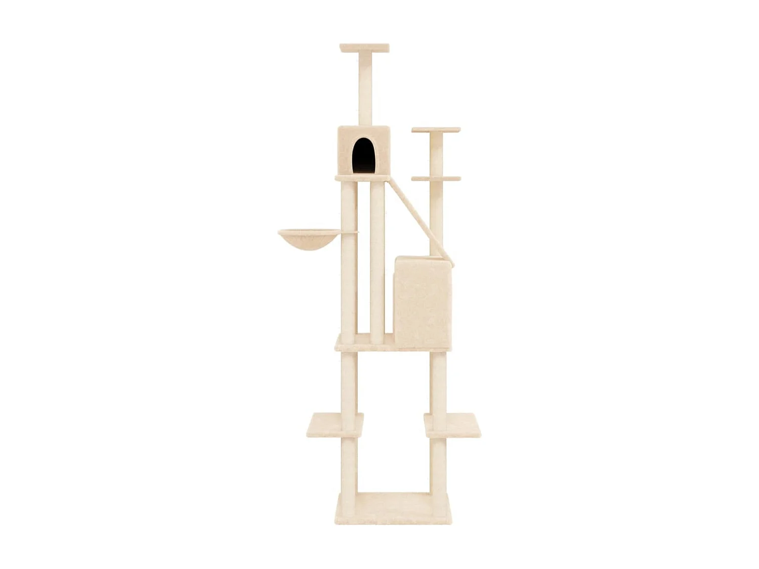 Kattenmeubel met sisal krabpalen 201 cm crèmekleurig