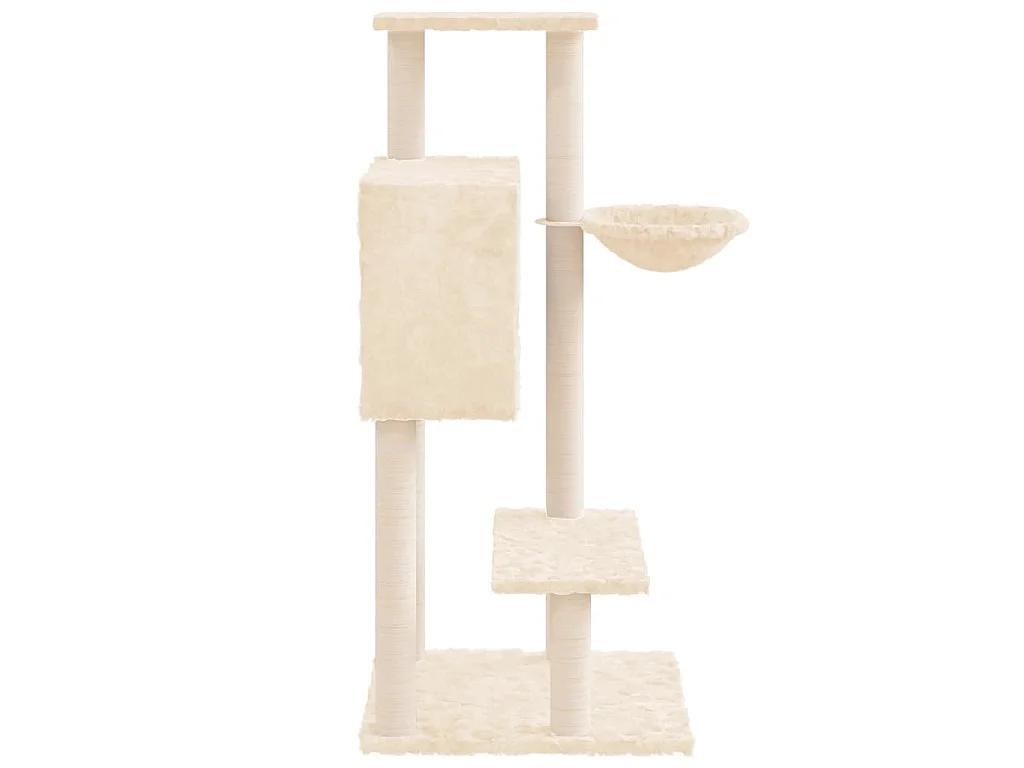 Kratzbaum mit Sisal-Kratzsäulen Creme 108,5 cm