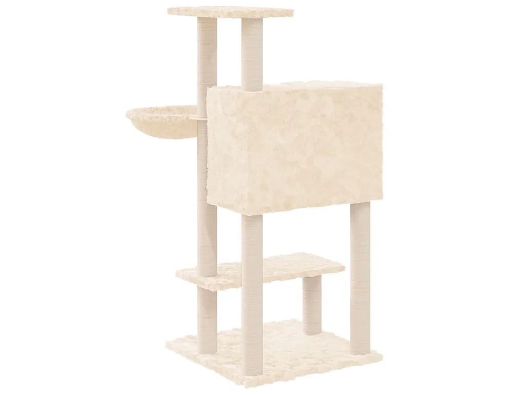 Kratzbaum mit Sisal-Kratzsäulen Creme 108,5 cm