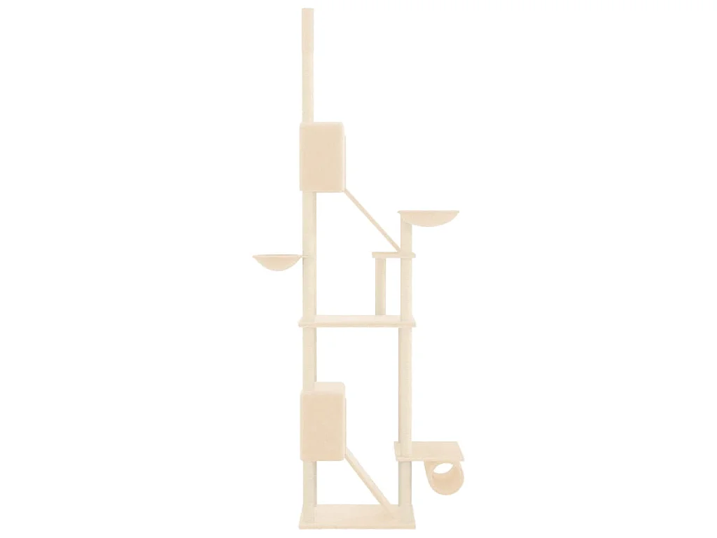 Arbre à chat du sol au plafond Crème 277-303 cm